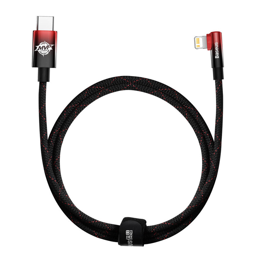 Cavo Baseus CAVP000220 angolato Lightning - USB-C PD 20W 480Mbps 1m - rosso