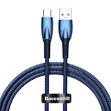 Baseus Glimmer Series USB-A - USB-C 100W 480Mbps cablu de încărcare rapidă 1m albastru