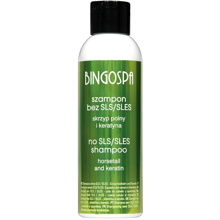 BingoSpa Shampoo senza SLES/SLS con equiseto di campo e cheratina, 100ml
