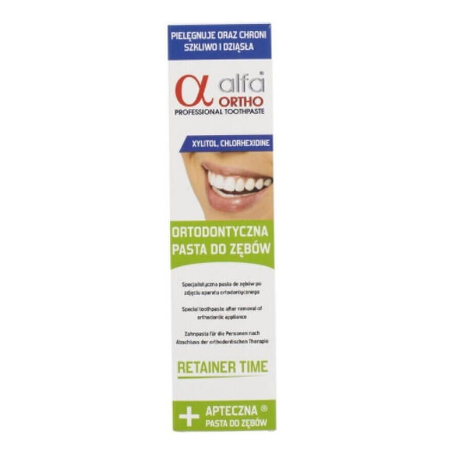 Alfa Ortho Retainer, Herbal toothpaste after removal of orthodontic braces, 75 ml