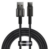 Baseus Tungsten Gold USB-A - USB-C 480Mb/s 100W cablu 2m negru (CAWJ000101)