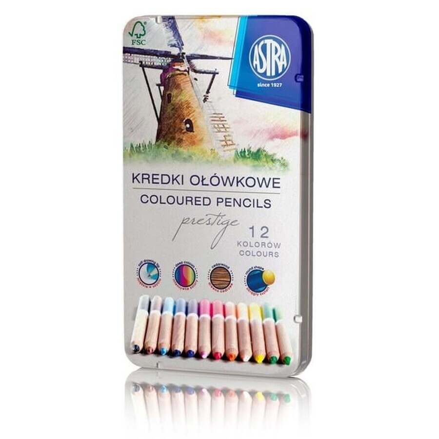 Crayons Prestige 12 couleurs dans un étui