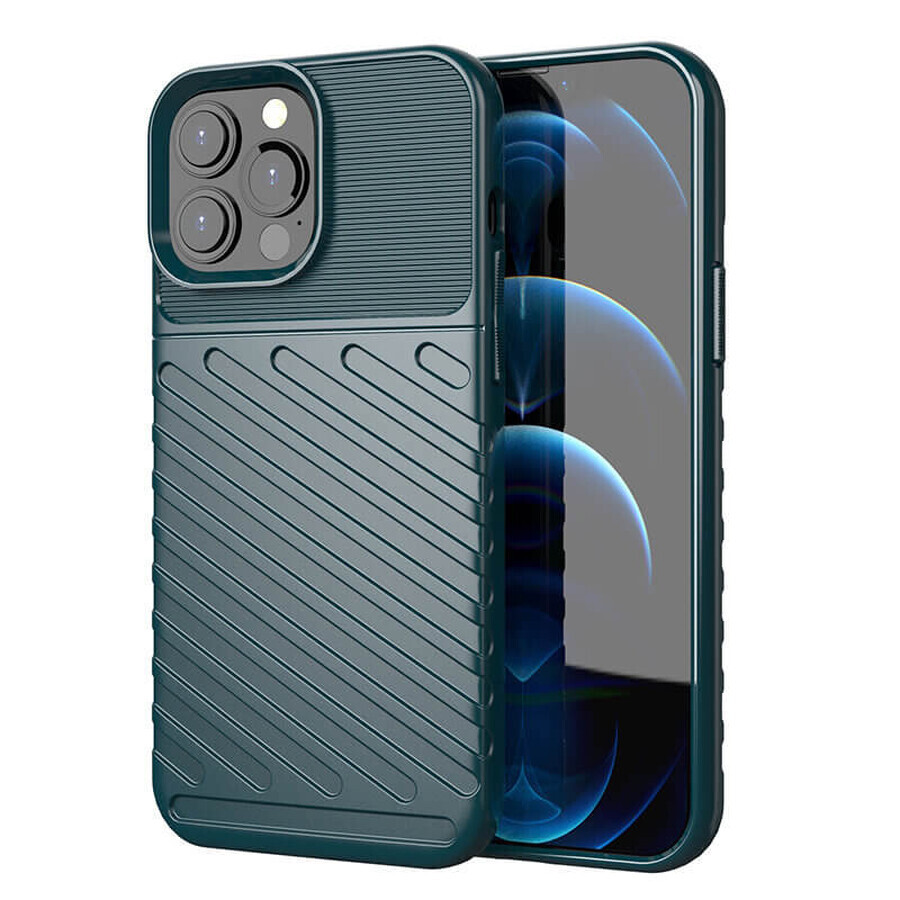 Winkel op Thunder Case flexibele gepantserde hoes iPhone 13 Pro Max groen Thunder Case flexibele gepantserde hoes iPhone 13 Pro Max groen