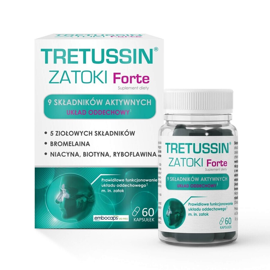 Home First Aid Kit Tretussin Zatoki Forte, 60 capsules