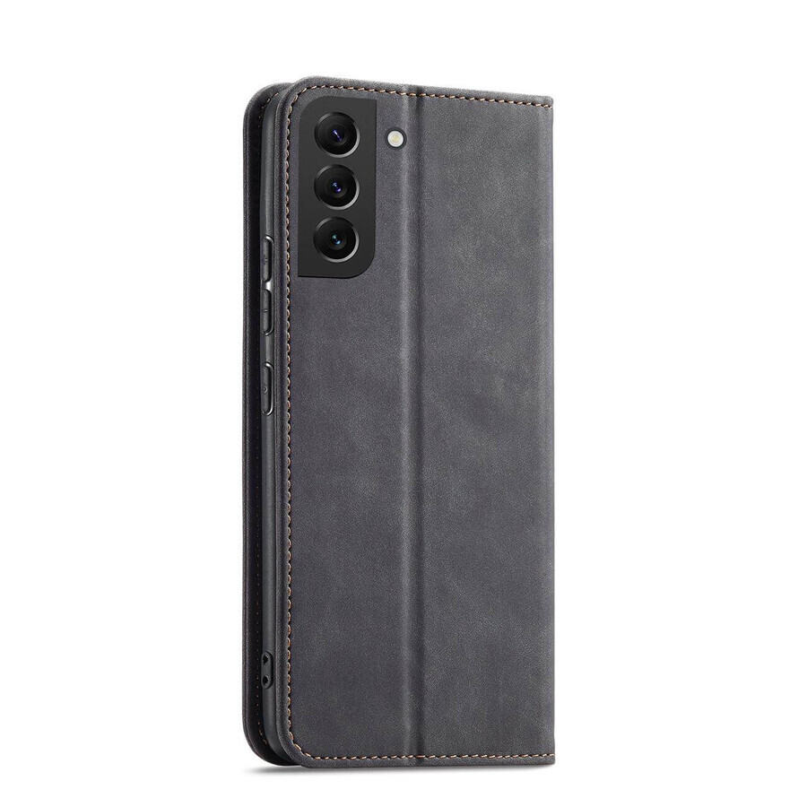 Funda magnética de fantasía para Samsung Galaxy S22+ (S22 Plus) tarjetero tarjetero negro