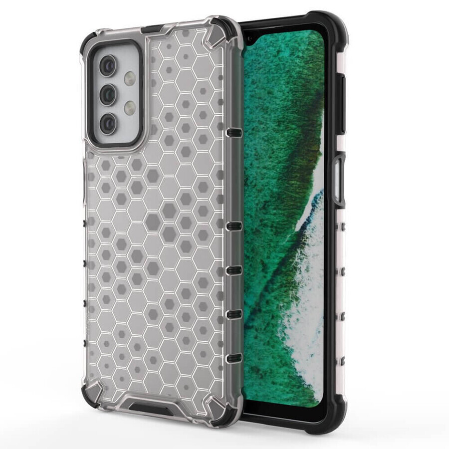 Etui blindé en nid d'abeille avec cadre en gel Samsung Galaxy A32 5G transparent