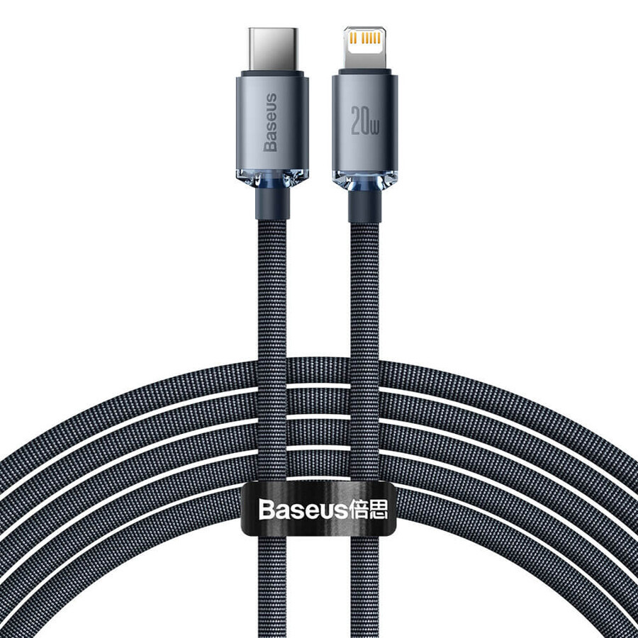 Cavo Baseus CAJY000301 Lightning - USB-C PD QC 20W 480Mbps 2m - nero