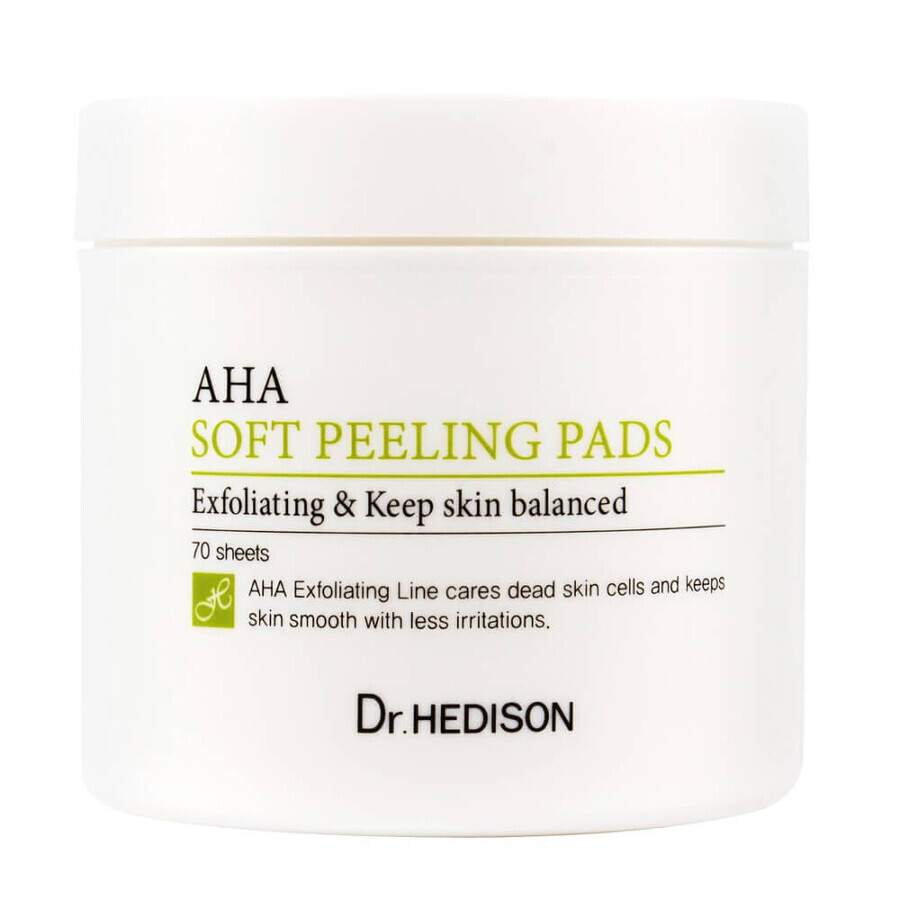 Dr.Hedison AHA Soft Peeling Pads Tampoane exfoliante pentru față, 70 buc