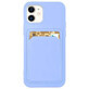 Card Case silicone wallet case with card pocket documents for iPhone 13 Pro Max purple