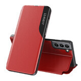 Eco Leather View Case étui élégant avec fonction flip cover et stand Samsung Galaxy S22+ (S22 Plus) rouge