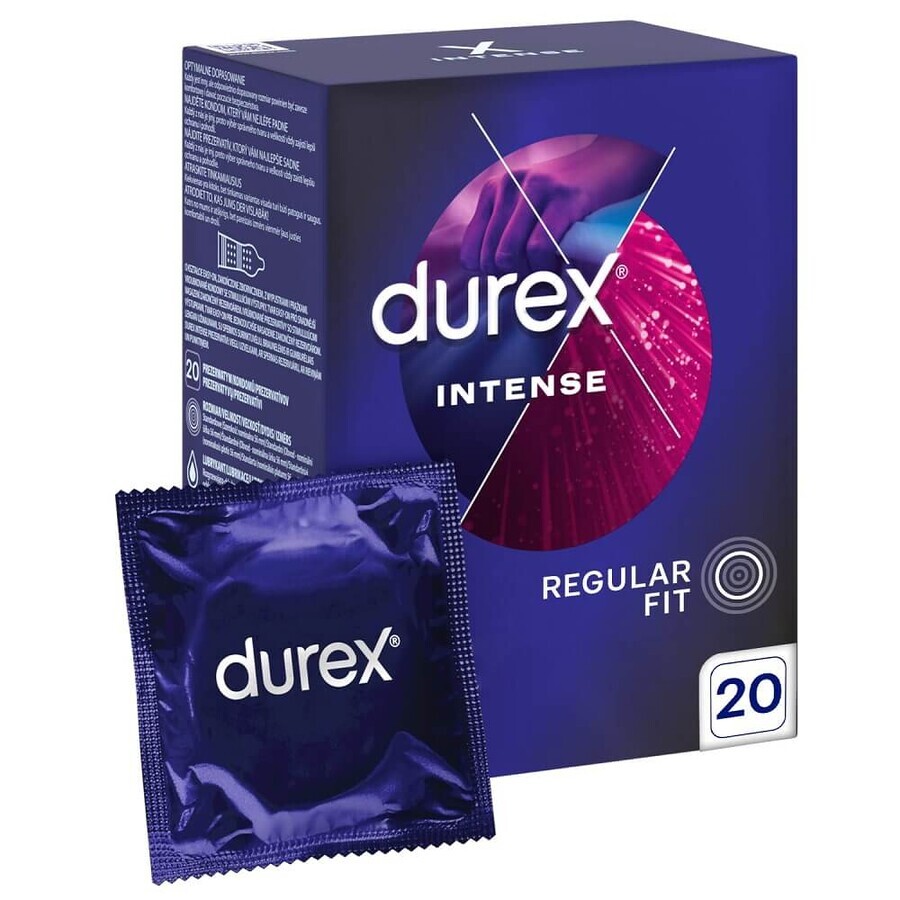 Durex Intense Stimulating Condoms, 20 pieces
