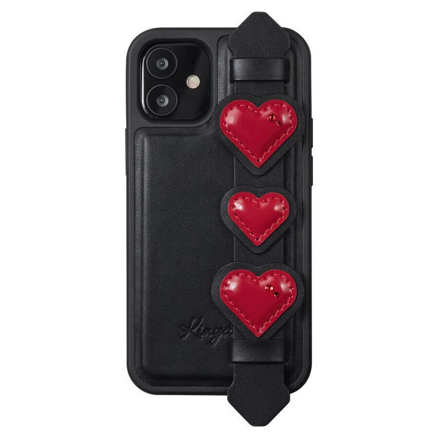 Custodia in gel Kingxbar Sweet Series decorata con veri cristalli Swarovski con supporto iPhone 12 Pro Max nero