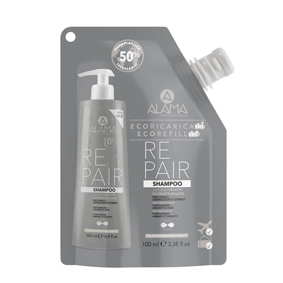 Alama Repair Shampoo with keratin for damaged hair, 100 ml