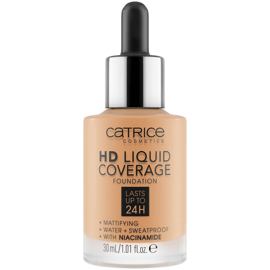 Catrice HD Liquid Coverage Foundation 24H Mattifying Face Primer 034 Medium Beige, 30 ml