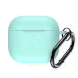 Husă din silicon pentru Airpods 4 cu carabină - mentă