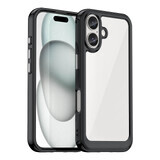 Husă Outer Space cu ramă din gel pentru iPhone 16 Plus - negru