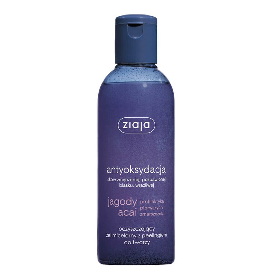 Ziaja Gel micellare alle bacche di Acai con scrub per il viso, 200 ml