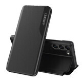 Husă Eco Leather View pentru Samsung S24+ cu capac flip - negru