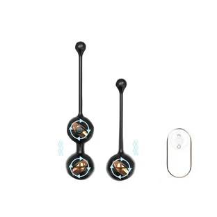 S-Hande Gem-RTC Bolas de geisha vibradoras para el entrenamiento muscular del suelo pélvico control remoto Negro