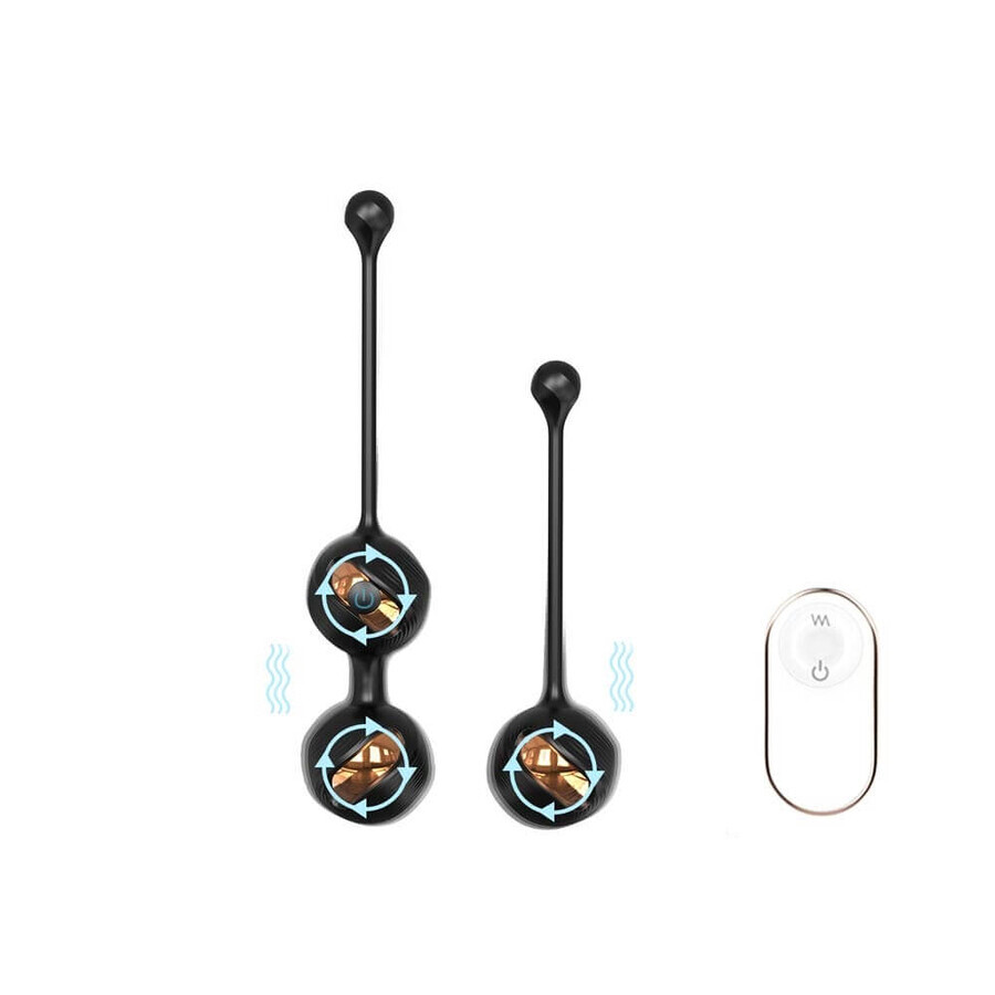 S-Hande Gem-RTC Vibrating Geisha Balls for Pelvic Floor Muscle Training Remote Controlled Black