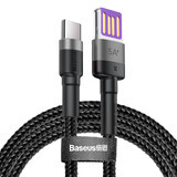 Baseus Cafule cable USB Tipo C SuperCharge 40W Quick Charge 3.0 QC 3.0 1m gris-negro (CATKLF-PG1)