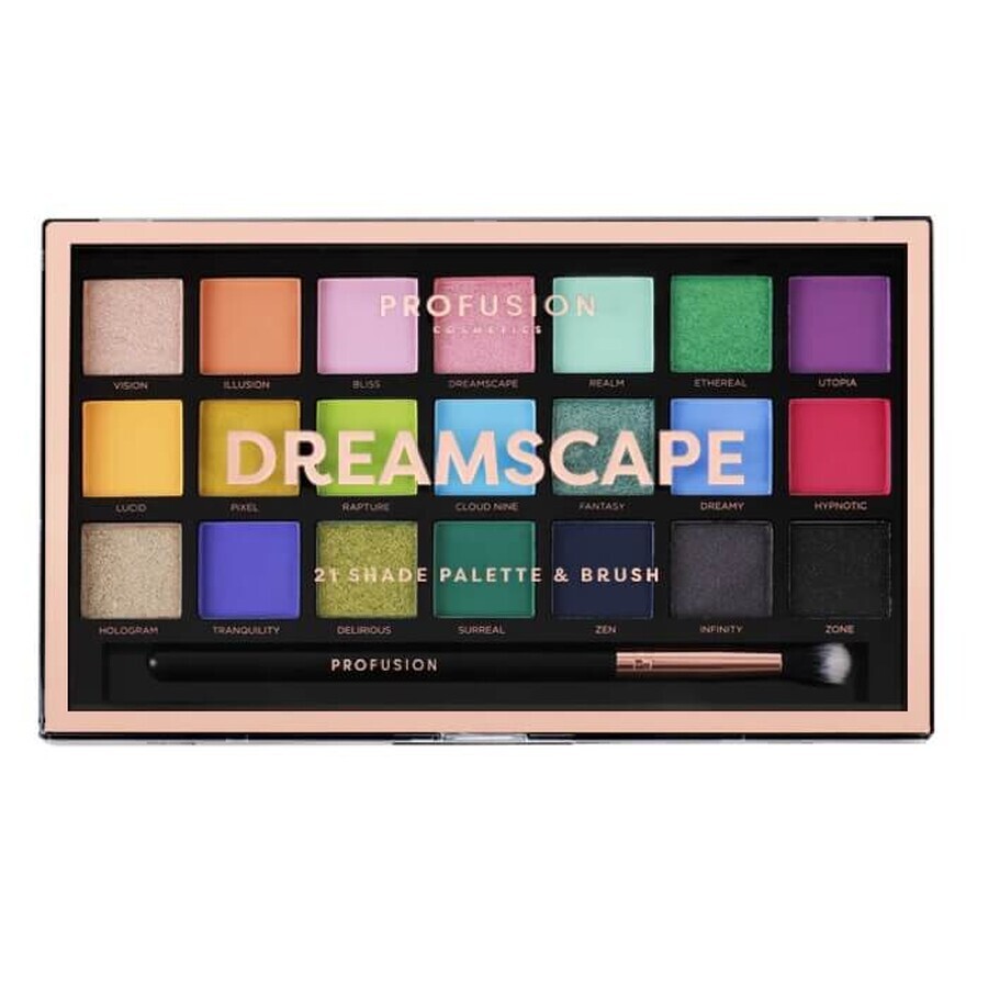 Shop Profusion Dreamscape Palette von 21 Lidschatten mit Pinsel Profusion Dreamscape Palette von 21 Lidschatten mit Pinsel