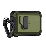 Husă Armour Pro pentru Airpods 4 cu carabină - verde