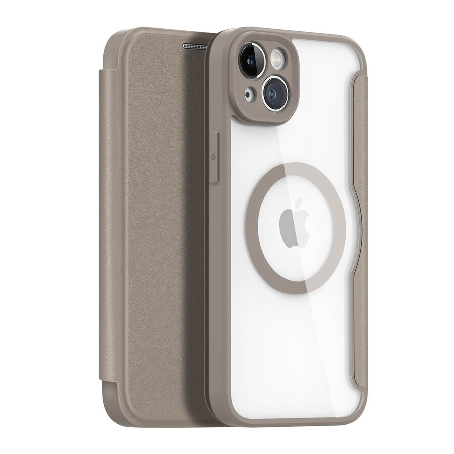 Funda Dux Ducis Skin X Pro para iPhone 14 Plus con MagSafe y tapa abatible - beige