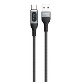 Dudao L7Max USB - USB Tip C încărcare rapidă PD 66W cablu 1m cu afișaj - negru