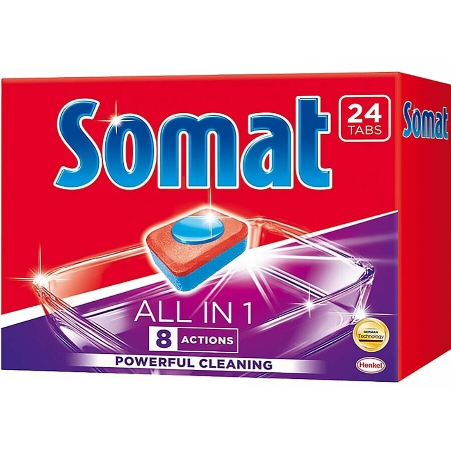 Somat All in One 8 Actions Comprimés pour lave-vaisselle, 80 pièces