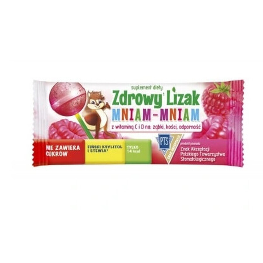 Healthy Yummy Yummy Piruleta con Vitaminas C y D Frambuesa, 1 unidad