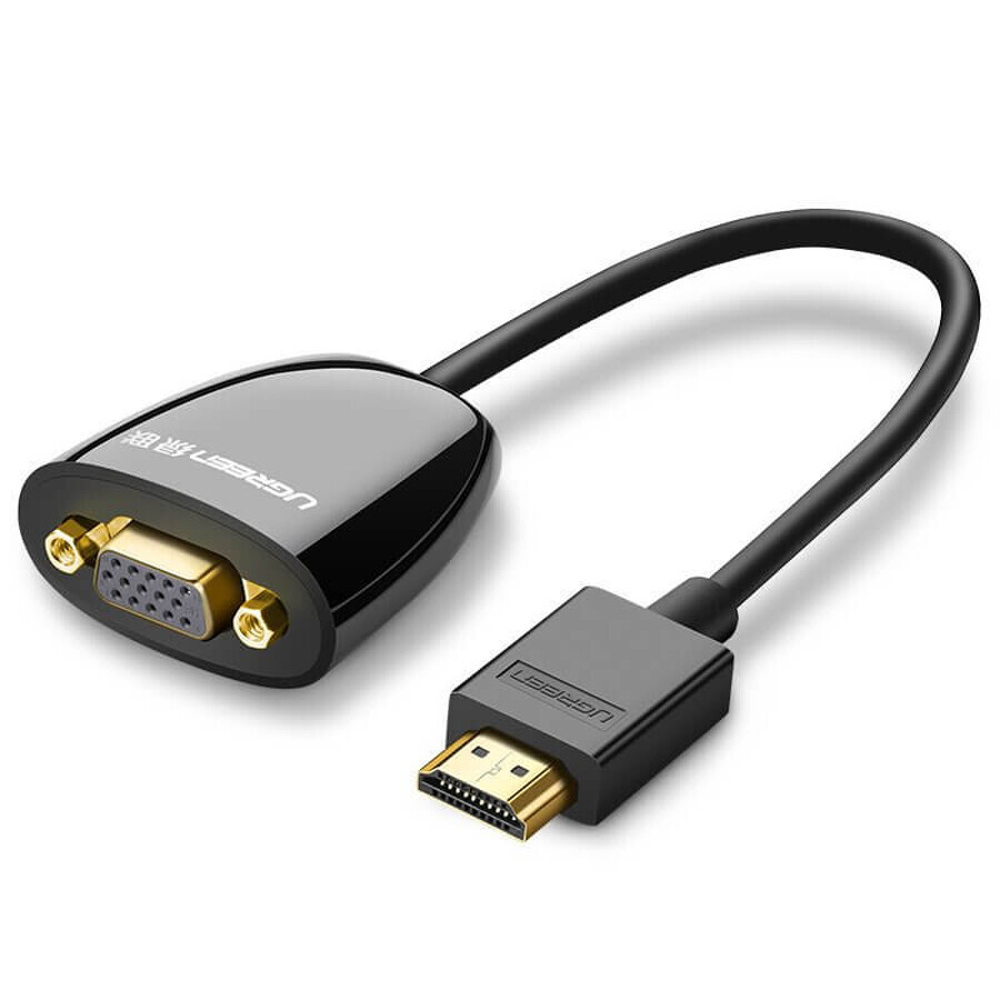 Cablu Ugreen cablu adaptor unidirecțional de la HDMI (masculin) la VGA (feminin) FHD negru (MM105 40253)