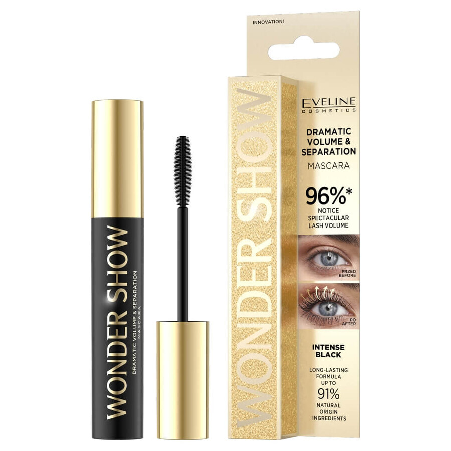 Eveline Cosmetics Wonder Show máscara de pestañas espesante y separadora, 7 ml