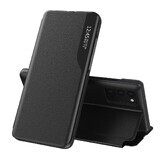 Eco Leather View Case elegante funda con tapa abatible y función de soporte Samsung Galaxy A72 4G negro