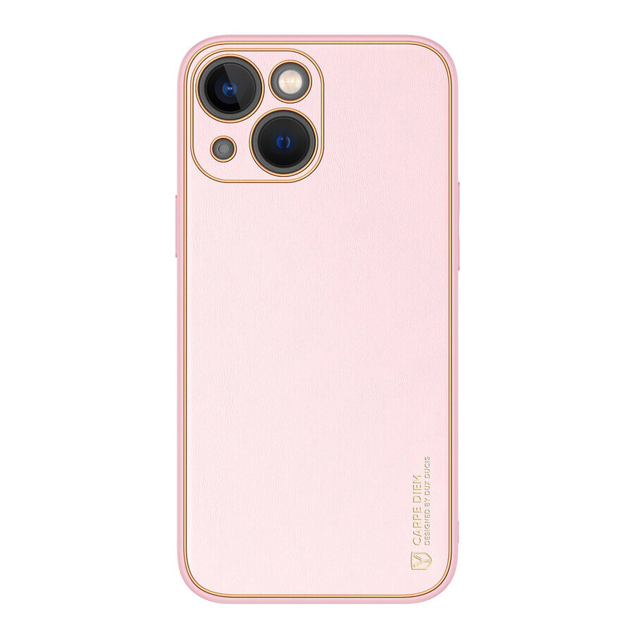 Dux Ducis Yolo iPhone 14 Plus funda elegante de eco piel rosa