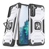 Wozinsky Ring Armor étui hybride blindé + support magnétique Samsung Galaxy S22+ (S22 Plus) argenté