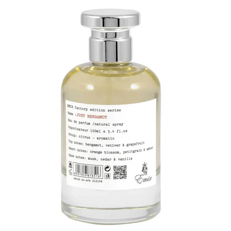Emir Just Bergamot Factory Edition Eau de Parfum, 100 ml.