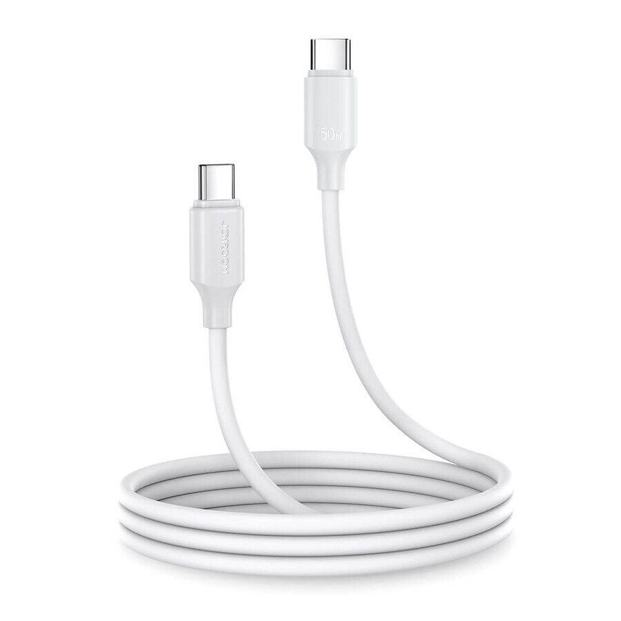 Joyroom Seria de lungă durată A9 USB-C / USB-C PD QC 60W 3A cablu 1m - alb