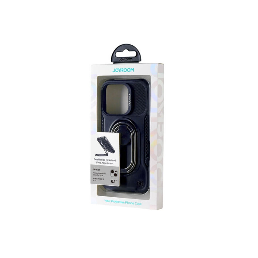 Joyroom Custodia blindata per iPhone 14 a doppia cerniera con supporto ad anello Joyroom nero