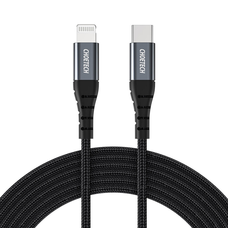 Choetech IP0042 USB-C / Lightning MFi cable 480Mbps 3A 3m - black