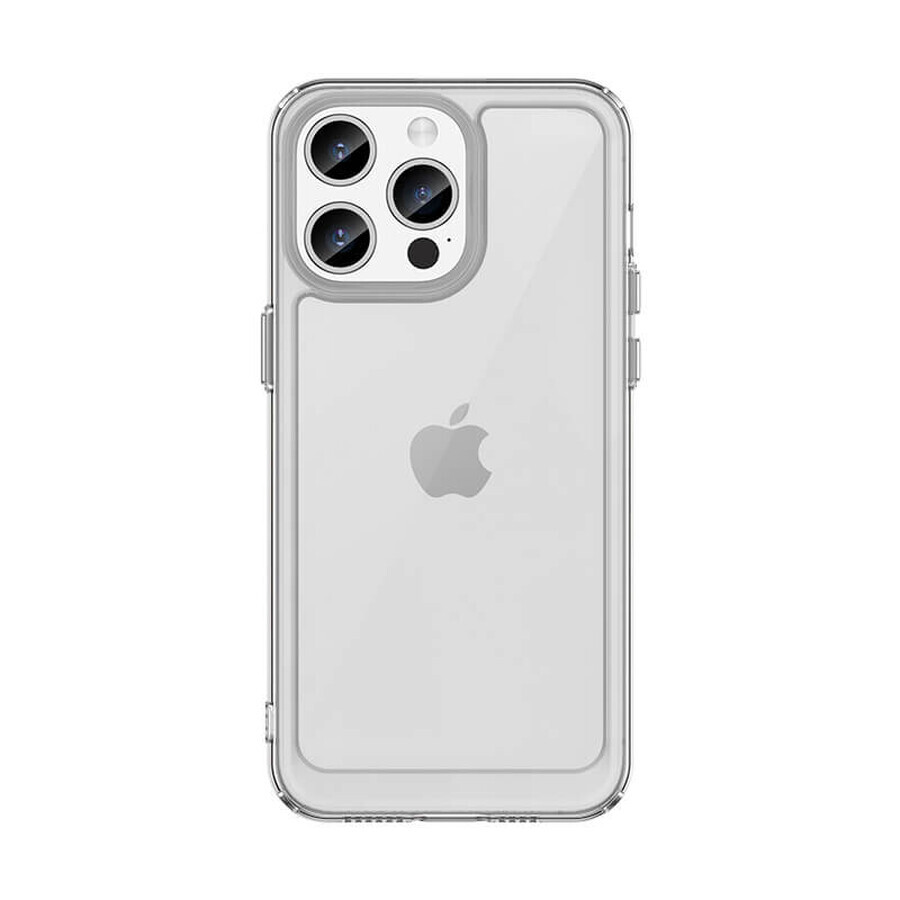 Custodia rinforzata con telaio flessibile per iPhone 15 Pro Max Outer Space - trasparente