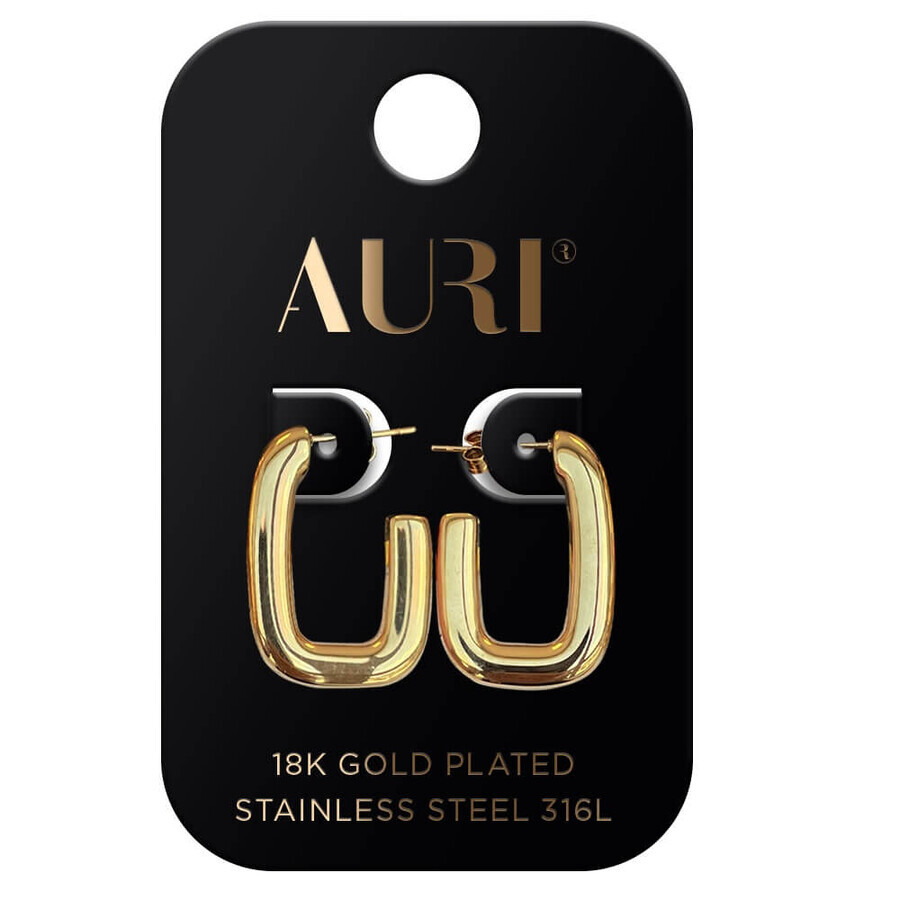 Auri Gold plated oval semi-open earrings