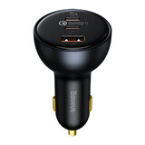 Baseus TZCCZM-0G Chargeur de voiture USB-A / USB-C 160W PPS / QC 5 / PD - gris