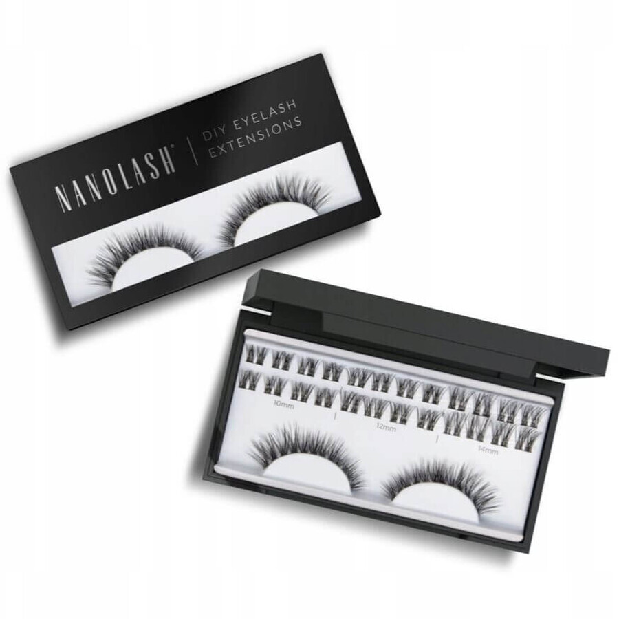 Nanolash DIY Eyelash Extensions Artificial eyelashes in clumps Fantasy, 36 pieces