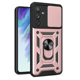Carcasă Hybrid Armor Camshield pentru Samsung Galaxy A54 5G carcasă blindată cu capac pentru cameră foto roz