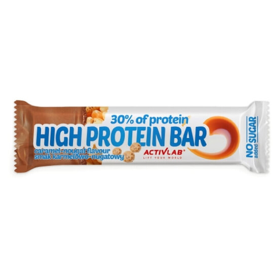 Riegel mit hohem Proteingehalt, Karamell- und Nougatriegel, 49 g