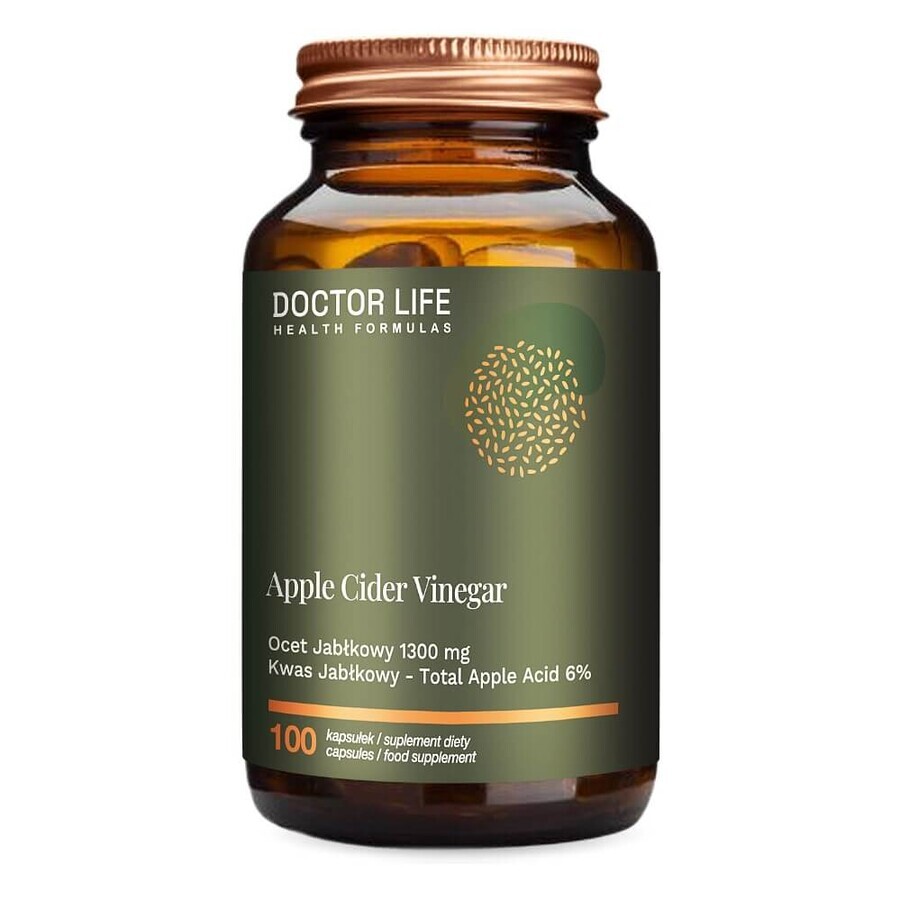 Doctor Life Vinagre de sidra de manzana 1300mg, 100 cápsulas