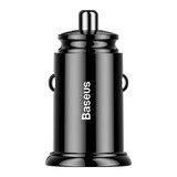 Baseus Chargeur de voiture intelligent circulaire 2x USB QC3.0 Quick Charge 3.0 SCP AFC 30W noir (CCALL-YD01)