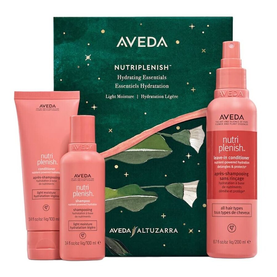 Aveda Nutriplenish Haarshampoo-Set, 100 ml + Haarspülung, 100 ml + Leave-in Conditioner, 200 ml