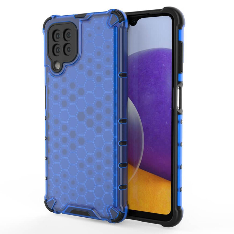 Funda blindada Honeycomb con marco de gel Samsung Galaxy A22 4G azul